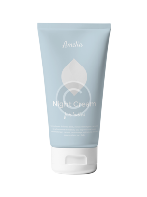 Light blue night cream tube for ladies.