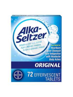 Alka-Seltzer Original antacid effervescent tablets.